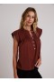  Korte mouw | Dames Bella Dahl korte mouwen pintuck pullover - kersen mahonie