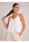  Mouwloos | Bella Dahl Cami met knoopsluiting voor dames - Wit