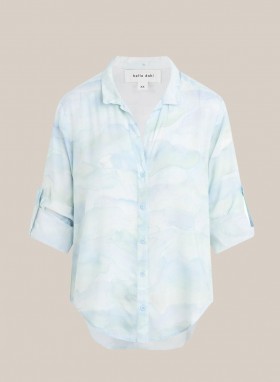  Button Down | Dames Bella Dahl Capri Button Down Shirt - Waves Camo Print