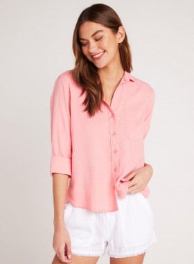  Button Down | Dames Bella Dahl Shirt Tail Button Down - Blossom Pink