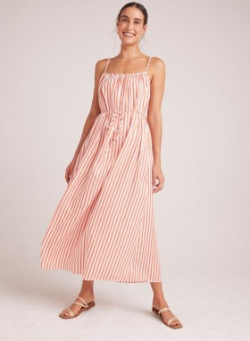  Maxi-jurken | Bella Dahl gesmokte cami-maxijurk voor dames - Sunset Blaze Stripe