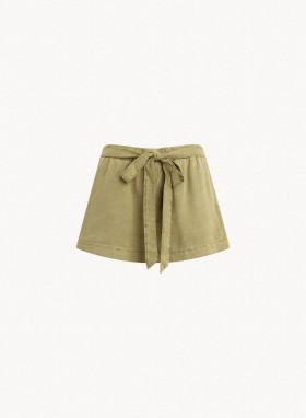  Shorts | Dames Bella Dahl Tie Short - Frans Olijfgroen