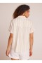  Chemise boutonnée | Chemise à manches courtes et poignets Bella Dahl pour femme - Rayures sable Playa