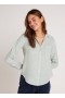  Chemise à manches longues Bella Dahl en lin à poches et boutons pour femme - Vert oasis