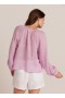  Blouse raglan froncée en lin Bella Dahl à manches longues | Orchidée clair