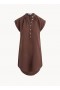  Mini-robes | Robe Henley à manches courtes Bella Dahl pour femme - Cocoa Cabana