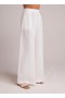  Pantalon | Pantalon plissé taille haute en lin Bella Dahl pour femme - Blanc
