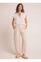  Pantalon | Pantalon Bella Dahl décontracté à plis sur le devant pour femme - Lin sable