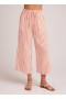  Pantalon | Femme Bella Dahl Taille à volants Jambes larges Courtes - Rayures Sunset Blaze
