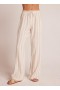 Pantalon | Pantalon large à fente latérale Bella Dahl pour femme - Rayures sable Playa