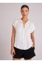  Manches courtes | Henley à manches courtes Bella Dahl pour femme - Blanc cassé