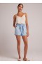  Short | Short Bella Dahl pour femme, avec ceinture et poches - Délavage Caraïbes