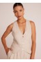  Sans manches | Gilet Bella Dahl à cordon au dos pour femme - Lin sable