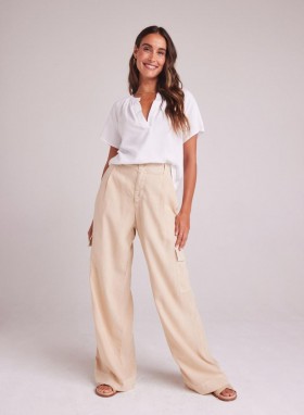 Pantalon | Femme Bella Dahl Cargo Jambes Larges - Kaki d'été