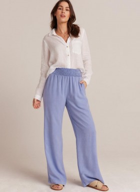  Pantalon | Femme Bella Dahl Taille smockée Jambes larges - Bleu péri