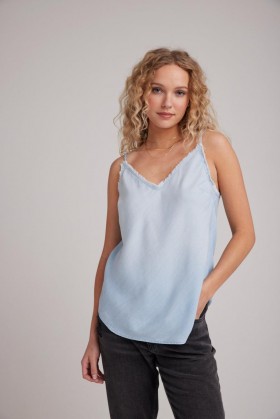  Débardeur sans manches | Débardeur Bella Dahl pour femme, en Tencel effiloché - Délavé couleur soleil