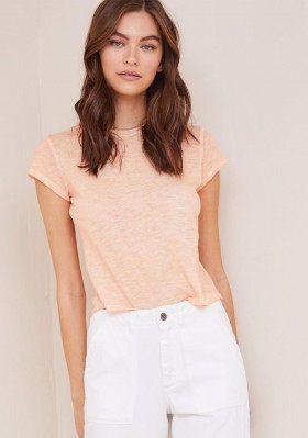  T-shirts | T-shirt Bella Dahl Baby Crew pour femme - Abricot doux