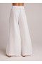  Hose | Bella Dahl Damen-Leinenhose mit hohem Bund und Falten – Weiß