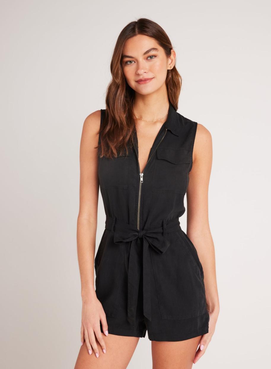 Rompers & Jumpsuits | Women Bella Dahl Zip Front Romper - Vintage Black